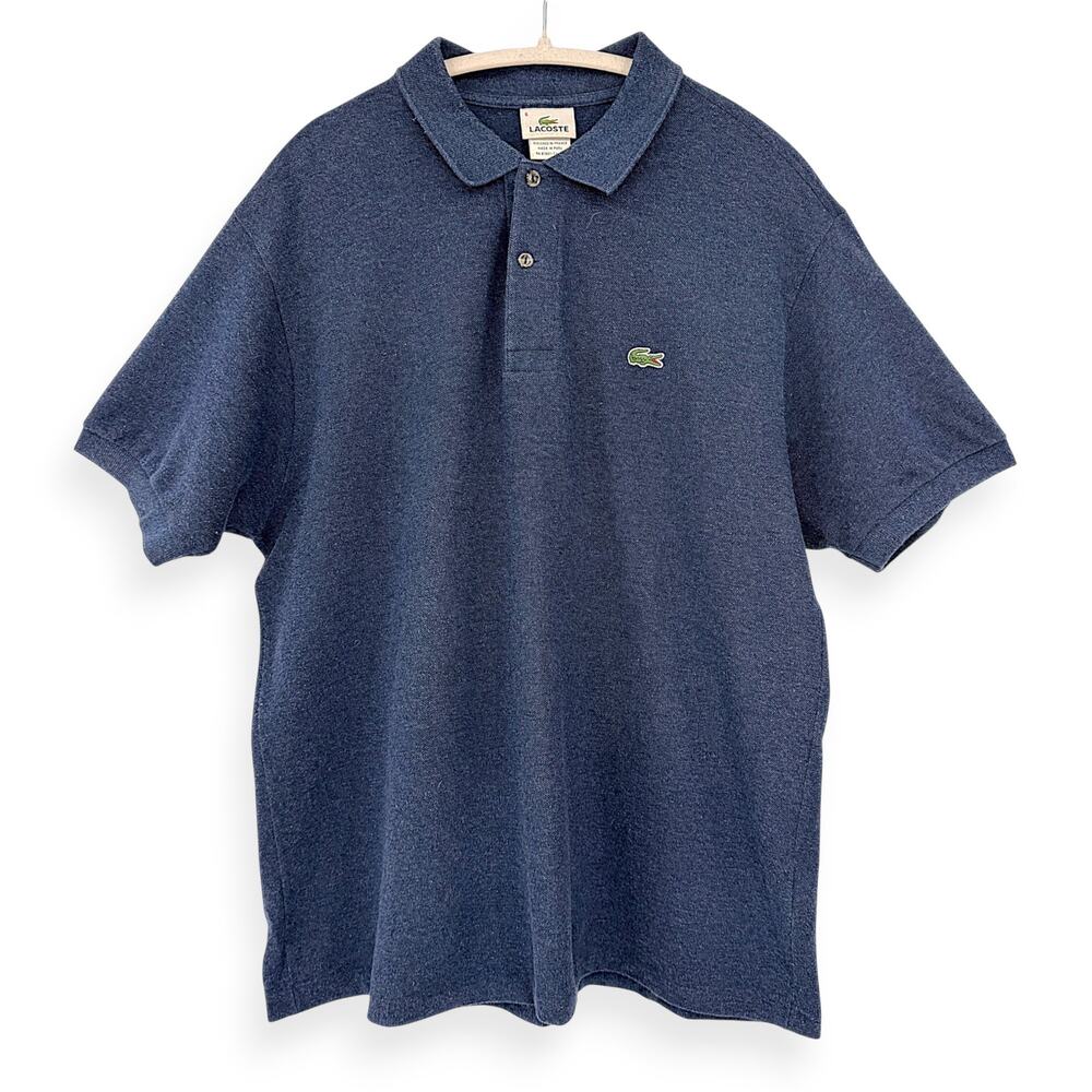 Lacoste | 6 / L | Men's Pique Cotton Dark Blue Heathered Polo Shirt F8455